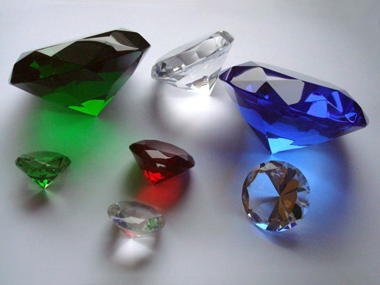 Glass diamonds